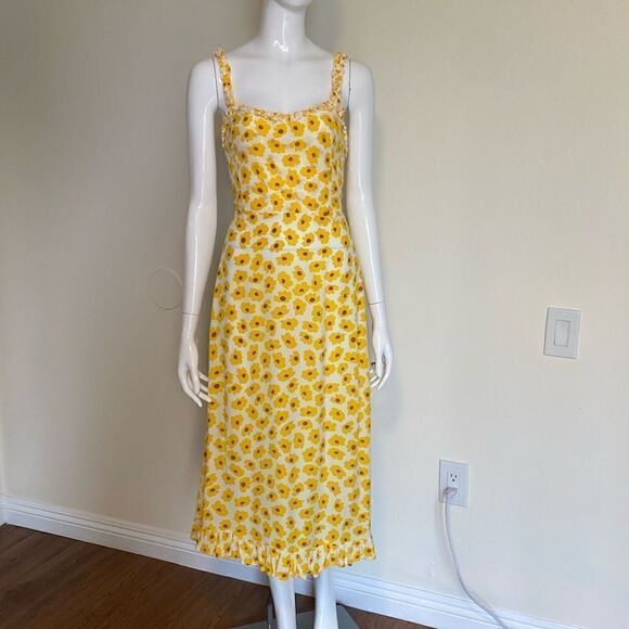 Faithfull the Brand Noemie Midi Dress Constance Floral Print Size Small - Picture 3 of 14
